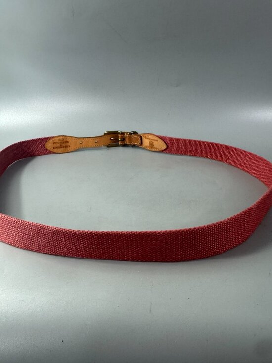 Vintage Martin Dingman Suede Leather Belt: Size 40, Brass  Vintage Martin Dingman Red Jute Fabric & Leather Tips Belt, Size 40